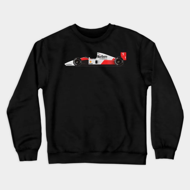 Ayrton Senna's McLaren Honda MP4/6 Illustration Crewneck Sweatshirt by Burro Wheel